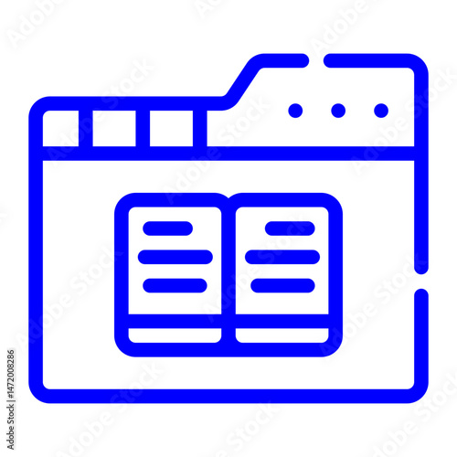 Book Folder Icon – Vector Illustration for Website or App	
