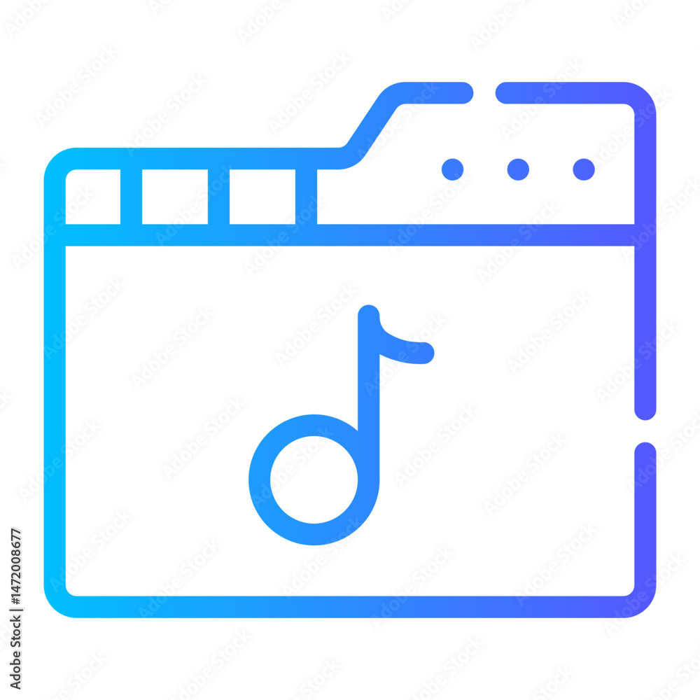 Music Folder Icon – Vector Illustration for Website or App Music Folder Icon – Vector Illustration for Website or App
