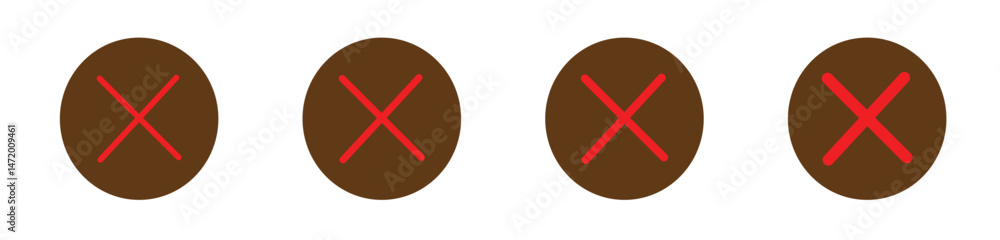 Obraz premium Close Icon Flat art illustration in outline.x icon button, cross or close icon button
