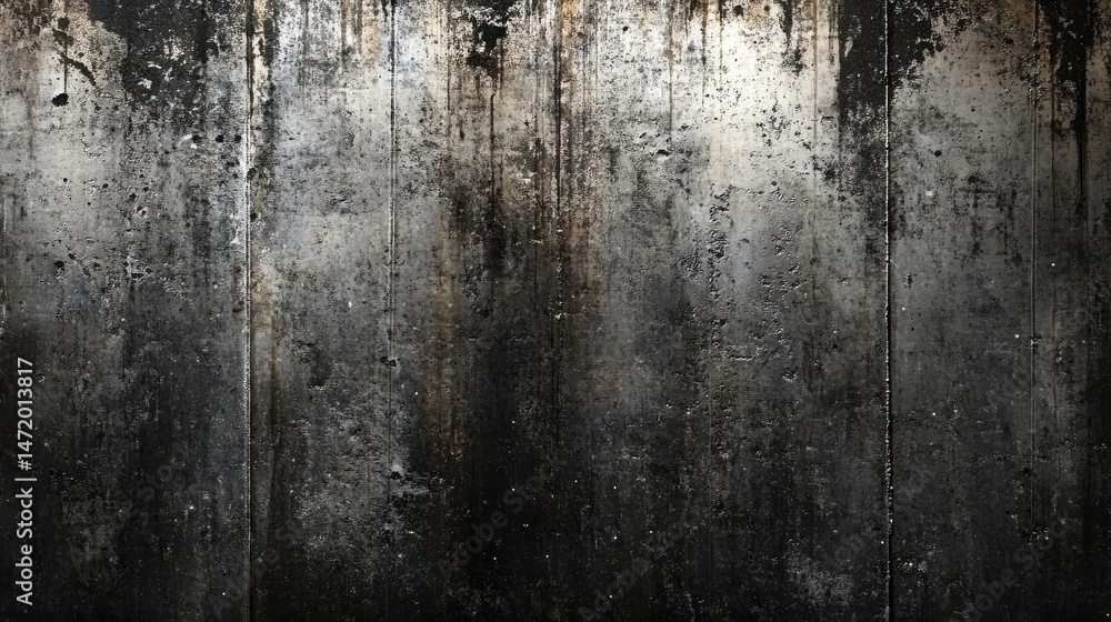 Dark Grunge Concrete Wall with Drips and Texture for Background Use Dark Grunge Concrete Wall with Drips and Texture for Background Use