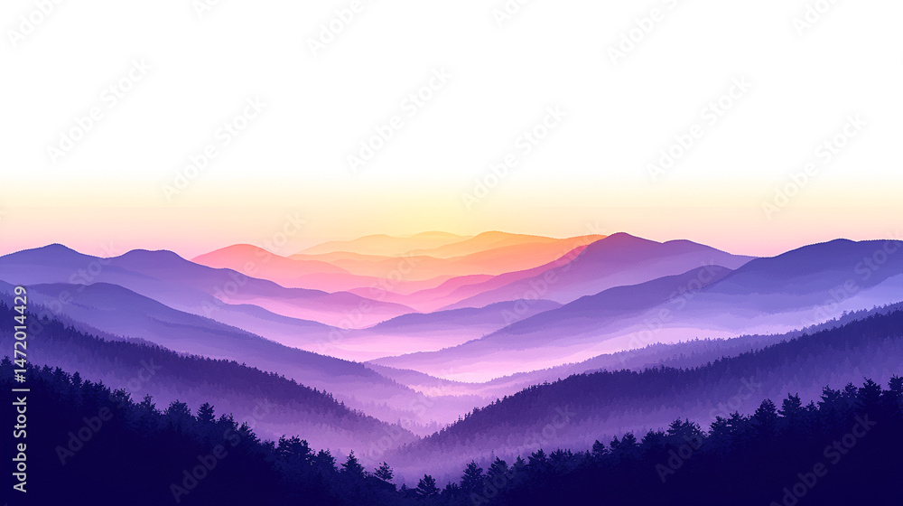 Obraz premium Sunrise mountain range panorama