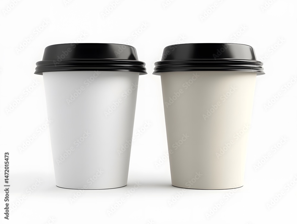 Two Blank Coffee Cups Mockup Design Template Two Blank Coffee Cups Mockup Design Template