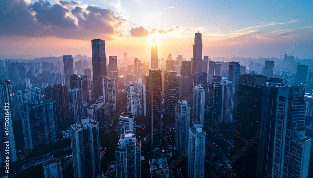 Densely populated area with high-rise apartment complexes and commercial districts Densely populated area with high-rise apartment complexes and commercial districts