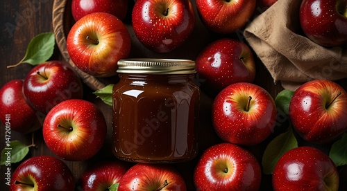 red apples and glass of juice
