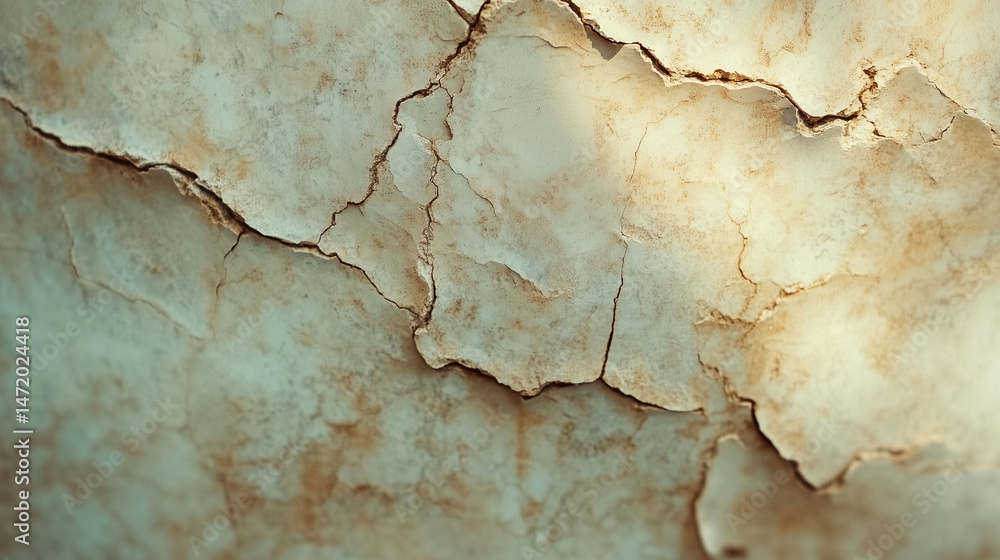 Macro view of raw, unpolished marble texture with natural cracks.