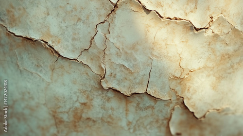 Macro view of raw, unpolished marble texture with natural cracks.
