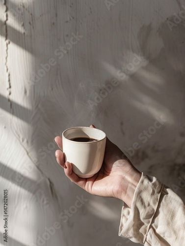 woman holding cup of coffee