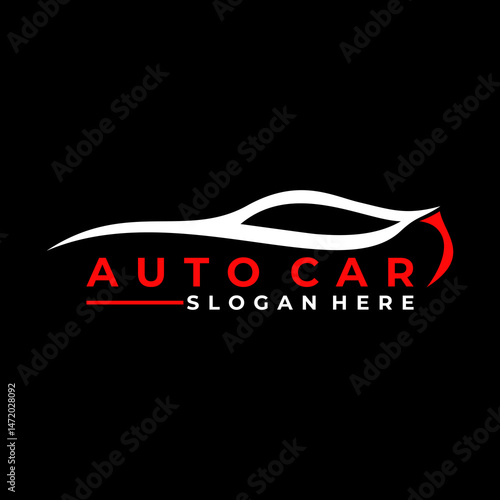 auto car speed line art logo design vector template