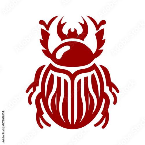 Stylized Scarab Beetle Icon for Ancient Egyptian Themes