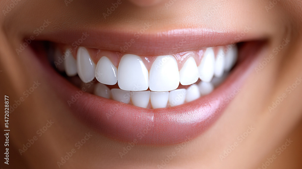 Obraz premium Sparkling White Teeth Healthy Smile Dental Care Beautiful Smile Perfect Teeth Oral Hy