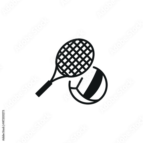 Tennis and volleyball icon. Simple tennis and volleyball icon for social media, app and web design. Vector illustration.