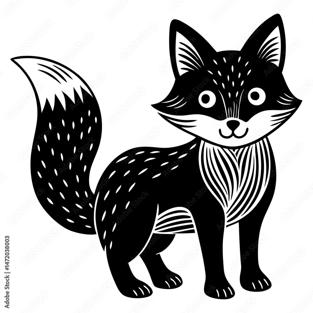 Obraz premium Cute Red Fox Vector Art Woodland Animal Character Design