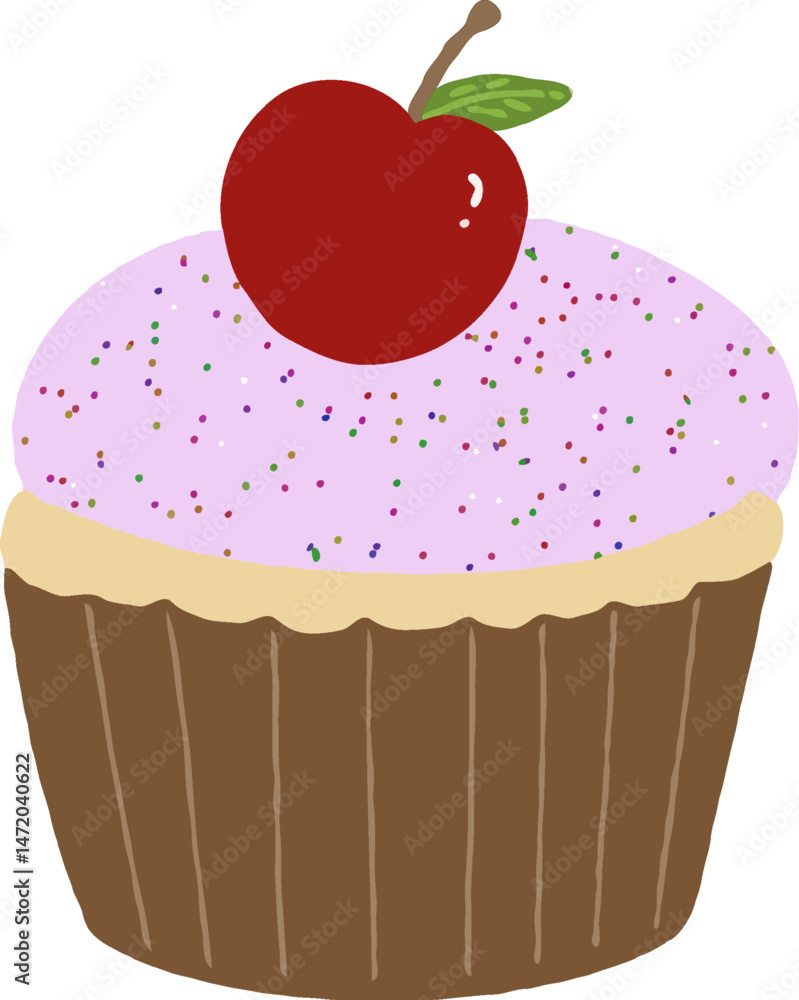taro cupcake series with cherry vector illustration
taro cupcake series with cherry vector illustration