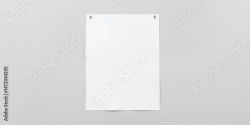 Blank white paper pinned to a light gray wall, ready for your message.