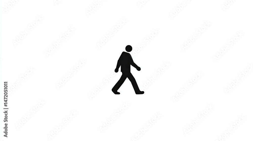 Simple, minimal logo of a person walking Simple, minimal logo of a person walking