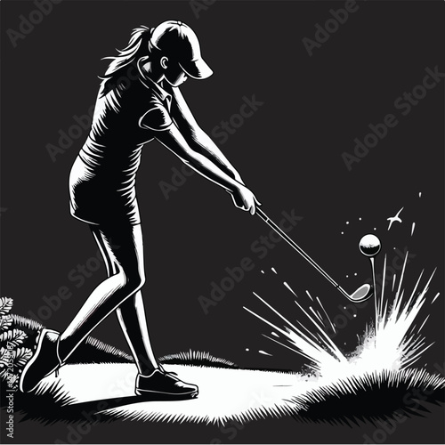 women are playing golf