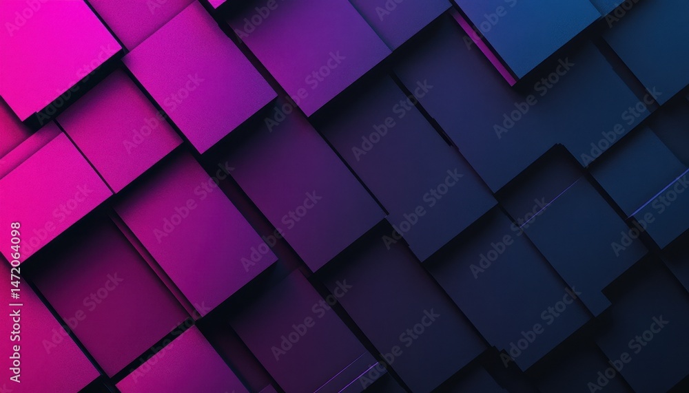 Fototapeta premium Abstract Geometric Background with Purple Pink and Blue Cubes