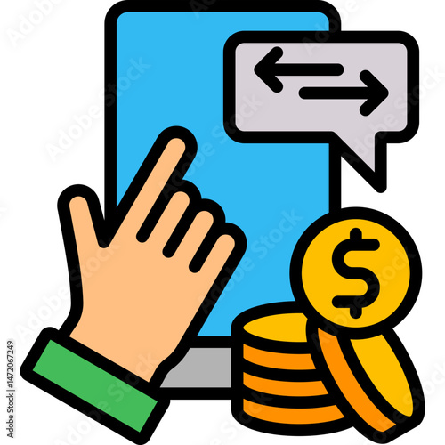 Payment Request lineal color icon