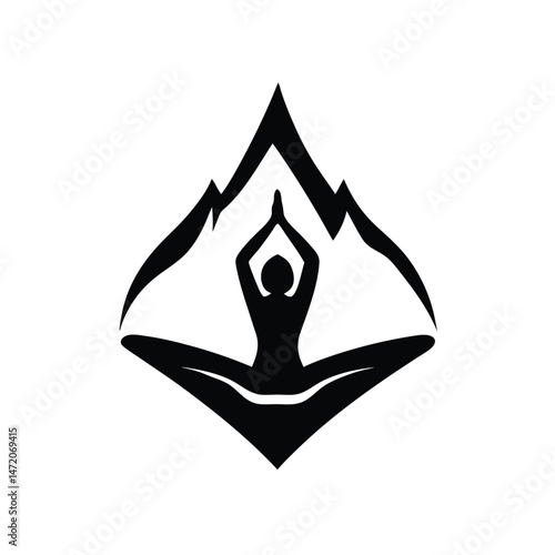 Mountain Yoga Logo Find Inner Peace Through Nature's Embrace