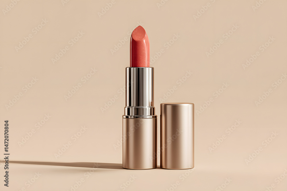 Modern matte lipstick tube standing upright Modern matte lipstick tube standing upright