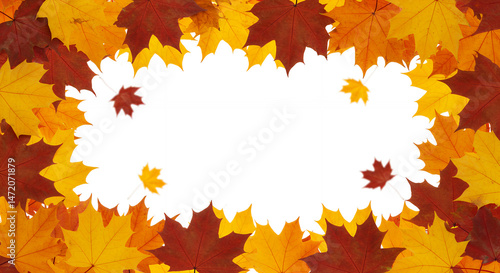 Autumn Leaves Frame: Stunning Fall Foliage Template for Greetings, Invitations, and Seasonal Designs! ????