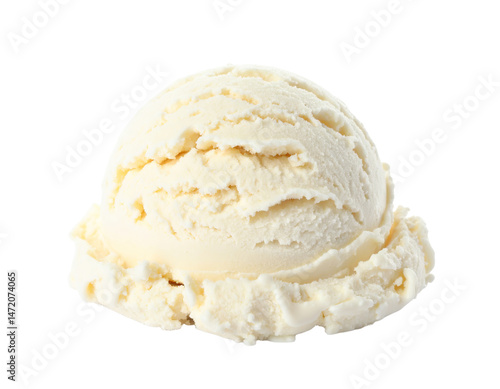 Obraz na płótnie Vanilla Ice Cream Scoop Isolated Transparent Background Dessert Treat w salonie