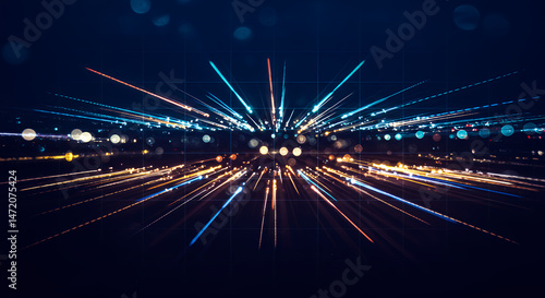 Abstract Speed: Data Streams, Light Trails, and Futuristic Visions in a Networked World. Visualizing Connectivity & Innovation