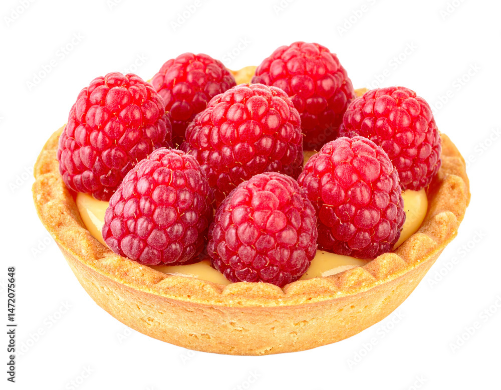 Isolated Raspberry Tart Pastry Dessert Delicious Sweet Food on Transparent Background