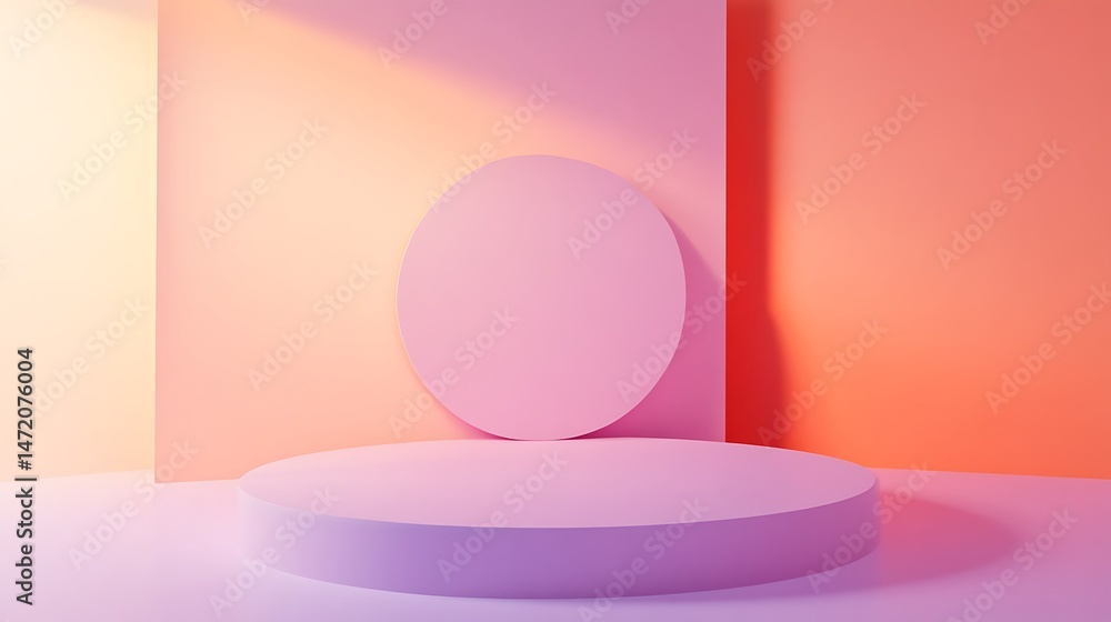Pastel Pink Product Display Podium. Pastel Pink Product Display Podium.