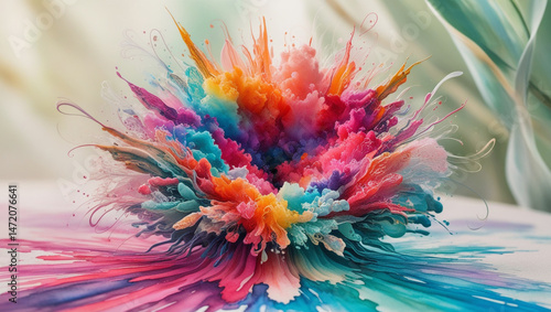 abstract watercolor background with powder splashes