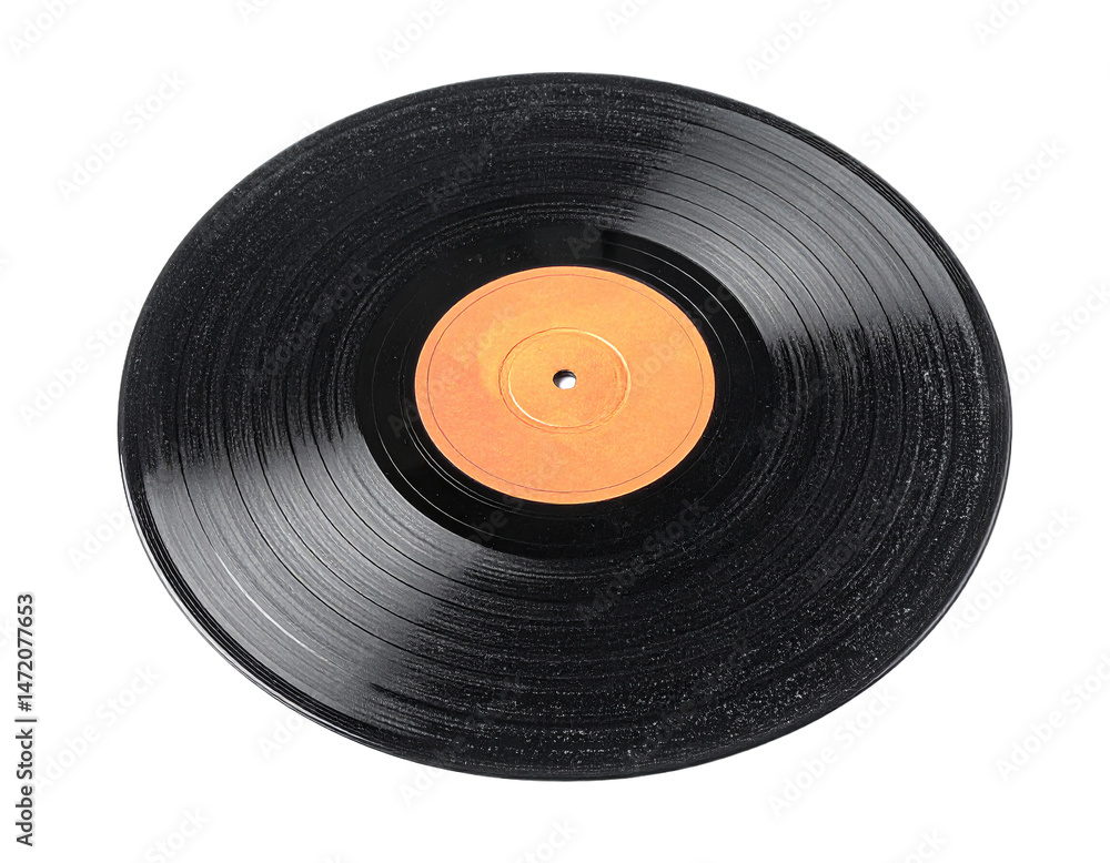 Isolated Vinyl Record Black Music Disc Audio Entertainment Concept PNG Transparent