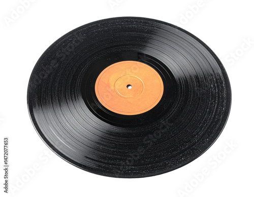 Obraz na płótnie Isolated Vinyl Record Black Music Disc Audio Entertainment Concept PNG Transparent w salonie