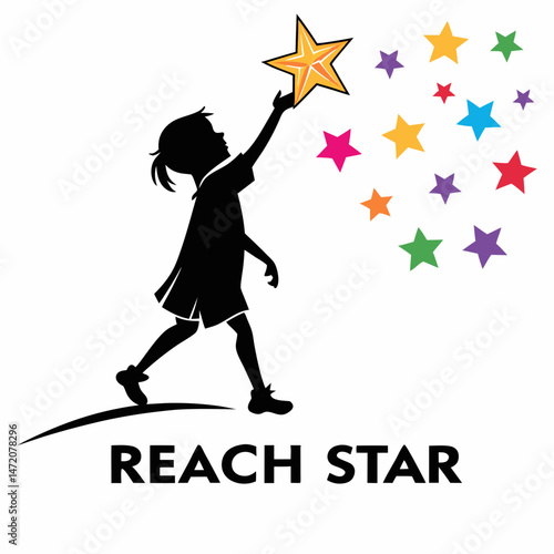 Magical Child Reaching for Stars - Whimsical Fantasy Digital Art