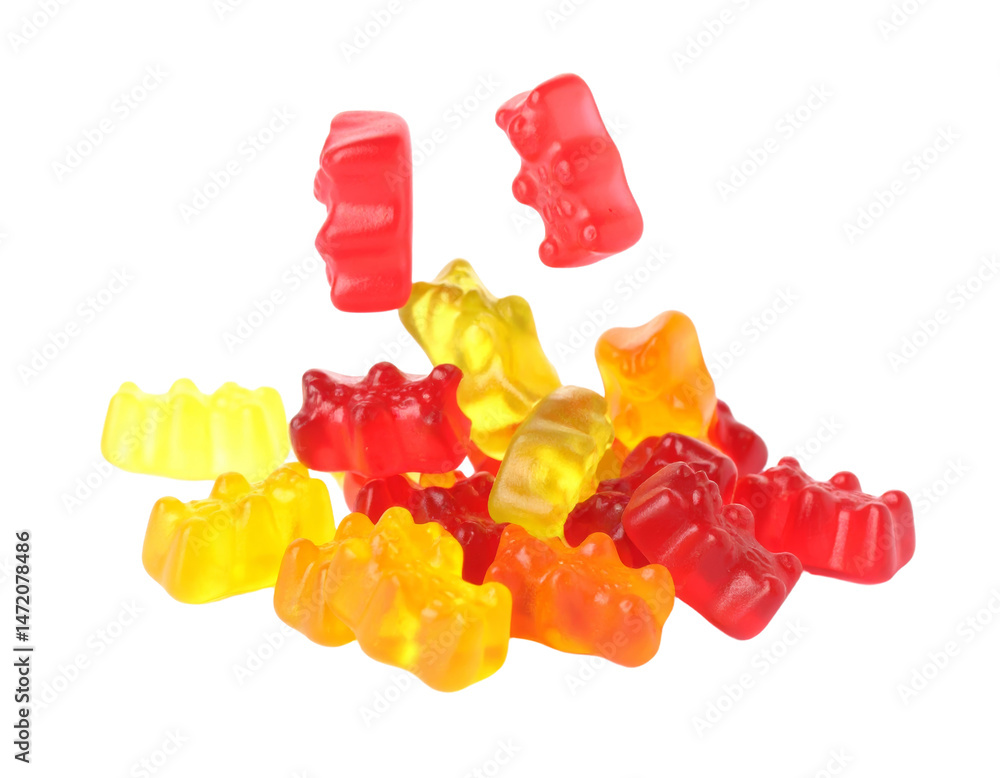Gummy Bears Pile Isolated Transparent Background Sweet Candy Delicious Treat