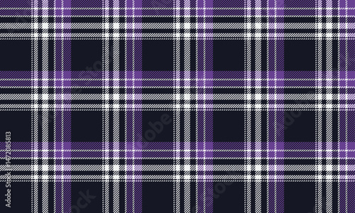 Seamless plaid pattern, combining navy, purple and white in a modern pattern, suitable for designing clothes, skirts, pants, adding elegance and prominence to your style.