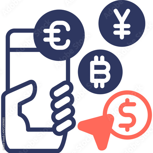 Digital Currency mixed color icon