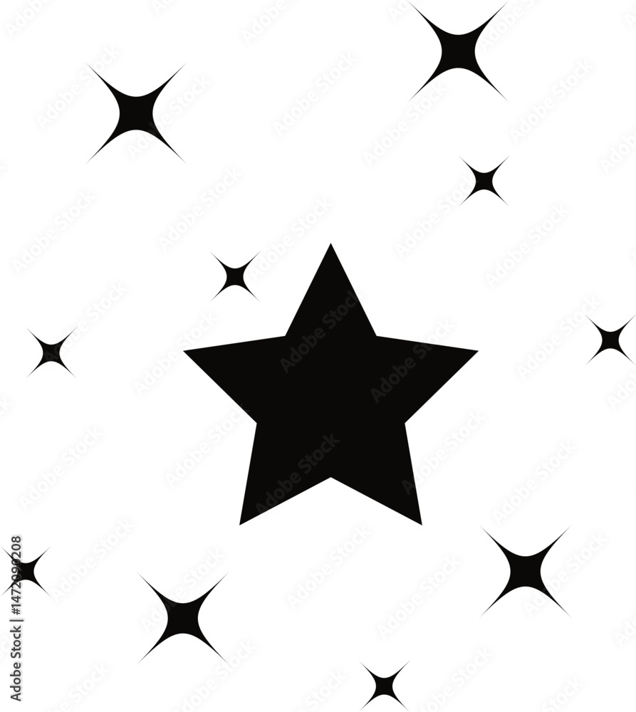 Star sparkle hand drawing simple element illustration Star sparkle hand drawing simple element illustration