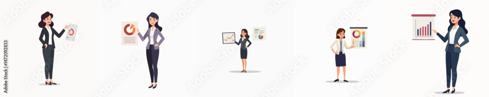 Professional Businesswoman Giving Presentation on Growth Chart Professional Businesswoman Giving Presentation on Growth Chart