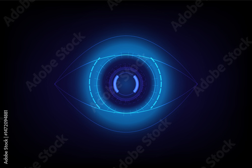 Digital Technology futuristic eye cyberspace security scan detection