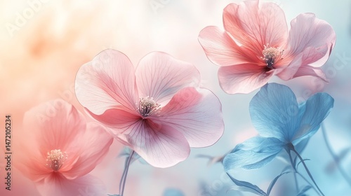 Wallpaper Mural Delicate pastel flowers in soft light. Torontodigital.ca