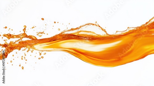 Orange Juice Splashing Across White Background (3)
