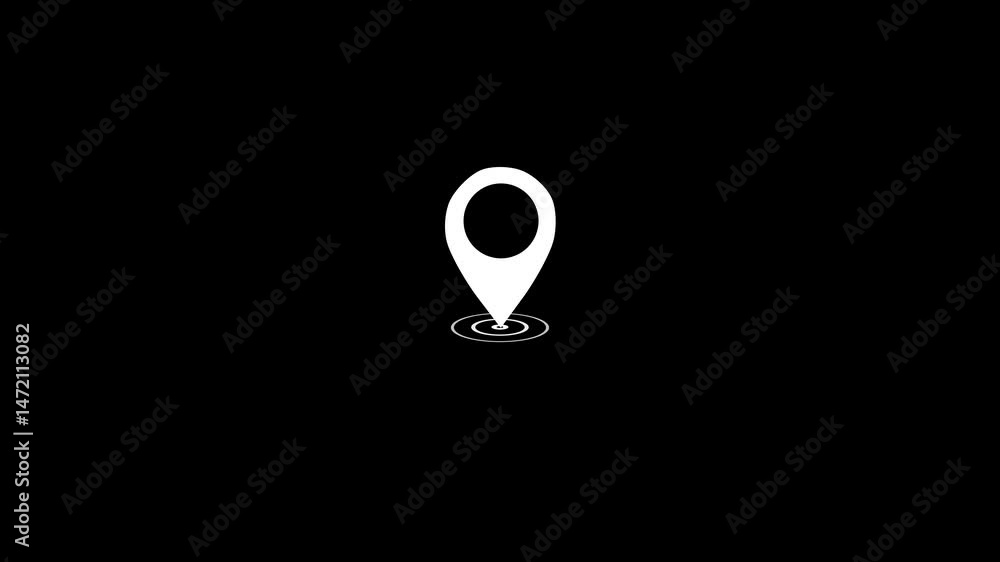 Location pin with radio wave. Red GPS Location Pin pointer animated icon, GPS location pin icon with radio wave animation, Location pin with radio wave. Red GPS Location Pin pointer animated icon, GPS location pin icon with radio wave animation,