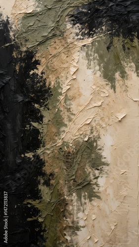 Abstract-painting-texture-background-black-beige-green-art-canvas-contemporary-design