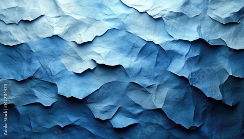Wallpaper Mural Blue crumpled paper background with texture. Use it as creative background or overlays. Torontodigital.ca