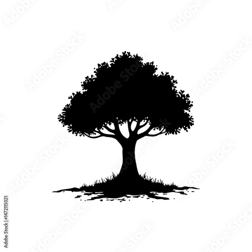 Solitary arboreal form: striking simplicity of nature's resilience depiction