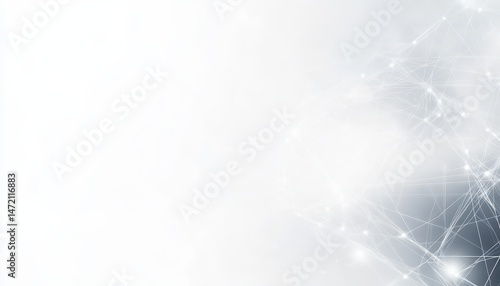 Abstract Silver and White Particle Network Background