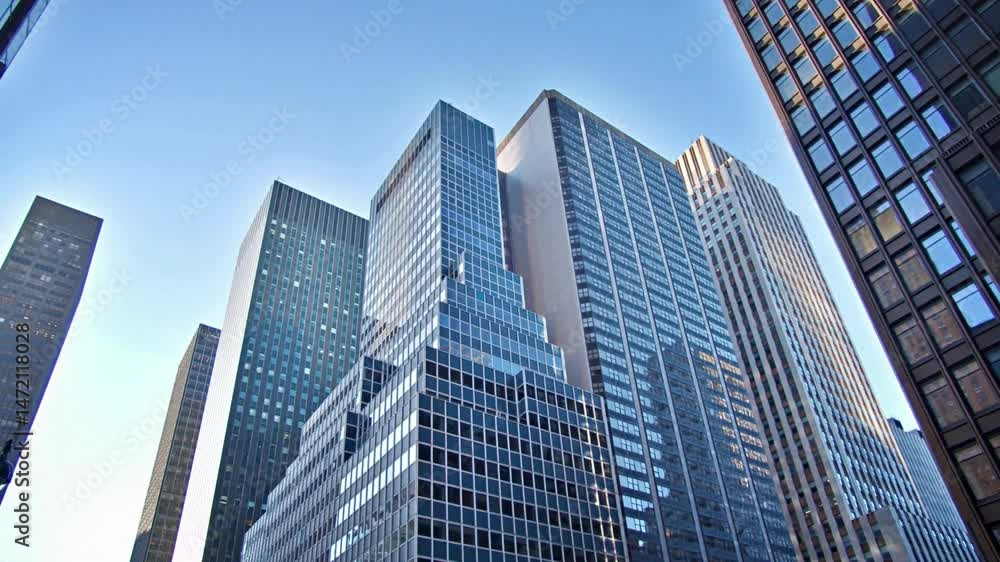 New York City Hudson Yards urban architecture, Manhattan Midtown, NYC, USA. Skyscrapers skyline. 4K New York City Hudson Yards urban architecture, Manhattan Midtown, NYC, USA. Skyscrapers skyline. 4K