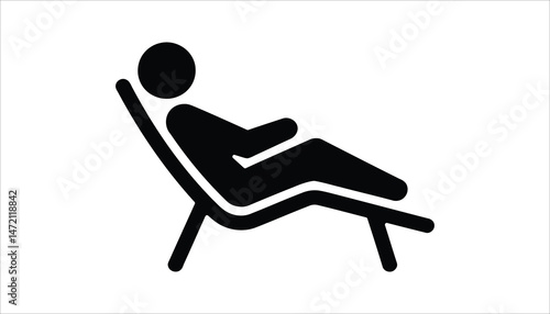 Relaxing Person Icon in Chair Vector - Minimalist Illustration
