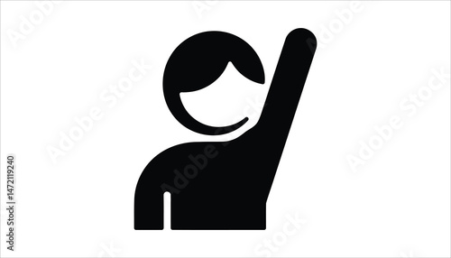 Person Raising Hand in Support Icon Vector