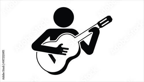 Person Playing Guitar Icon Vector